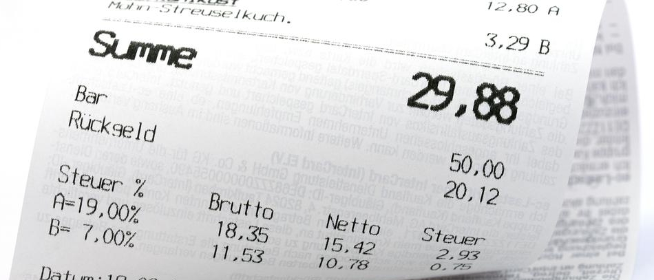 Kassenzettel für einen Einkauf über 29,88 Euro